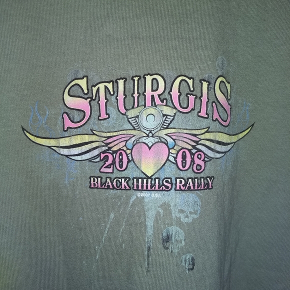 STURGIS MOTORCYCLE RALLY T-SHIRT 👕 2008 Retro Tee - Picture 2 of 5